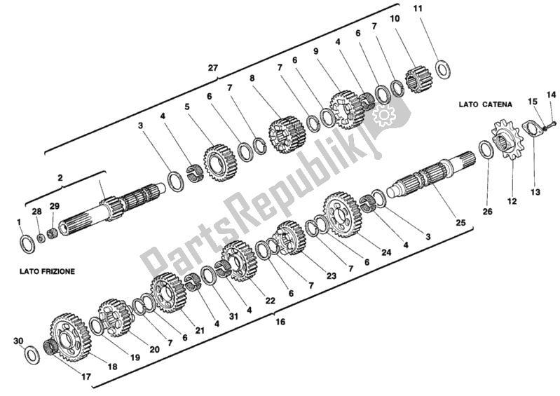 Todas las partes para Caja De Cambios de Ducati Superbike 916 R 1998